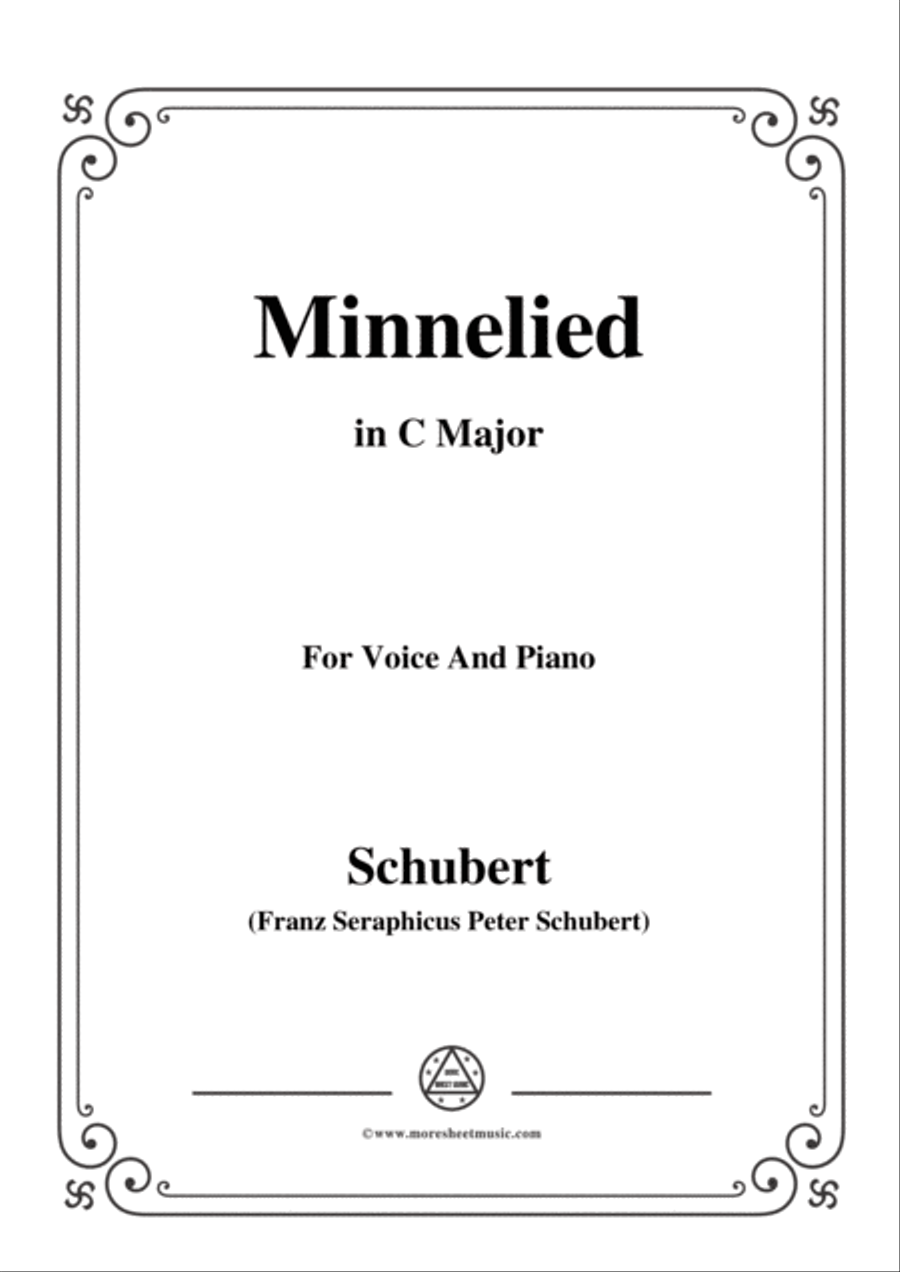 Schubert-Minnelied,in C Major,for Voice&Piano Voice scores gallery preview page 1