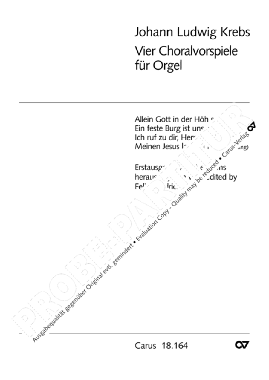 Krebs: Four Chorale Preludes Organ Solo scores gallery preview page 2