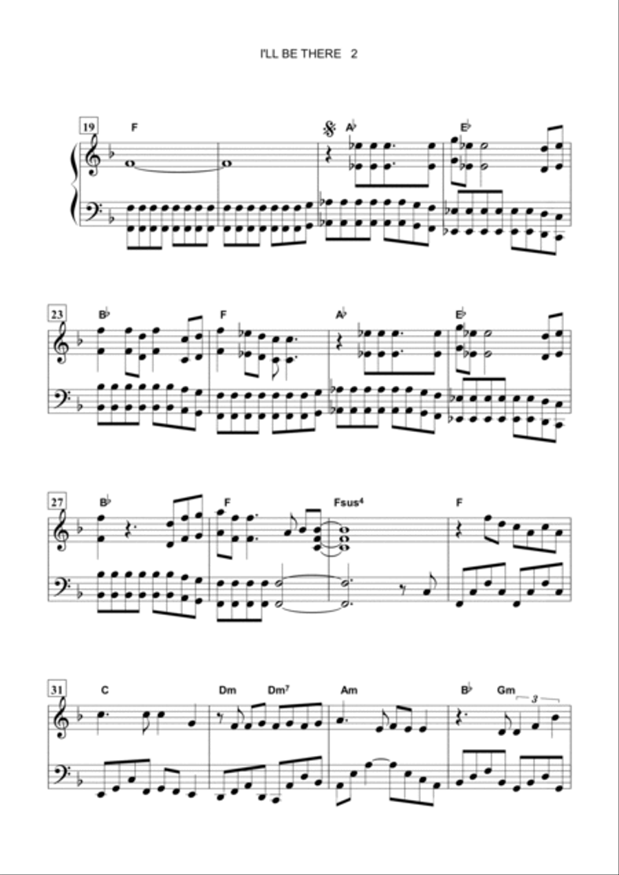 I'll Be There Piano Solo scores gallery preview page 2
