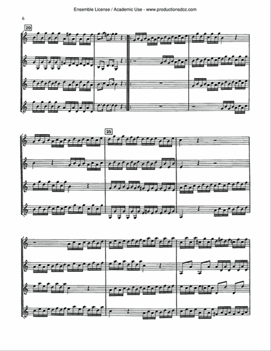 Sonata in C Guitar Ensemble scores gallery preview page 6