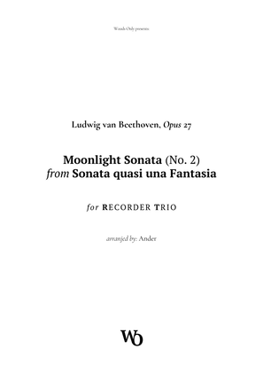 Book cover for Moonlight Sonata by Beethoven for Recorder Trio