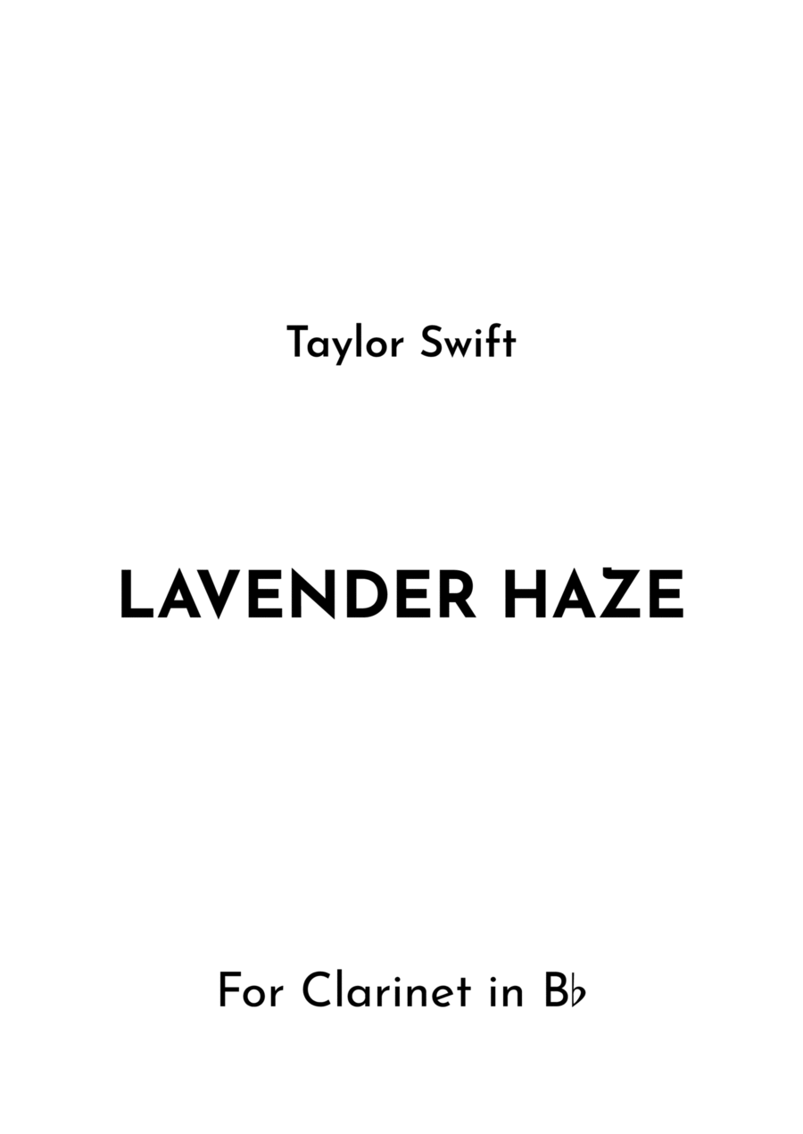 Lavender Haze B-Flat Clarinet scores gallery preview page 1