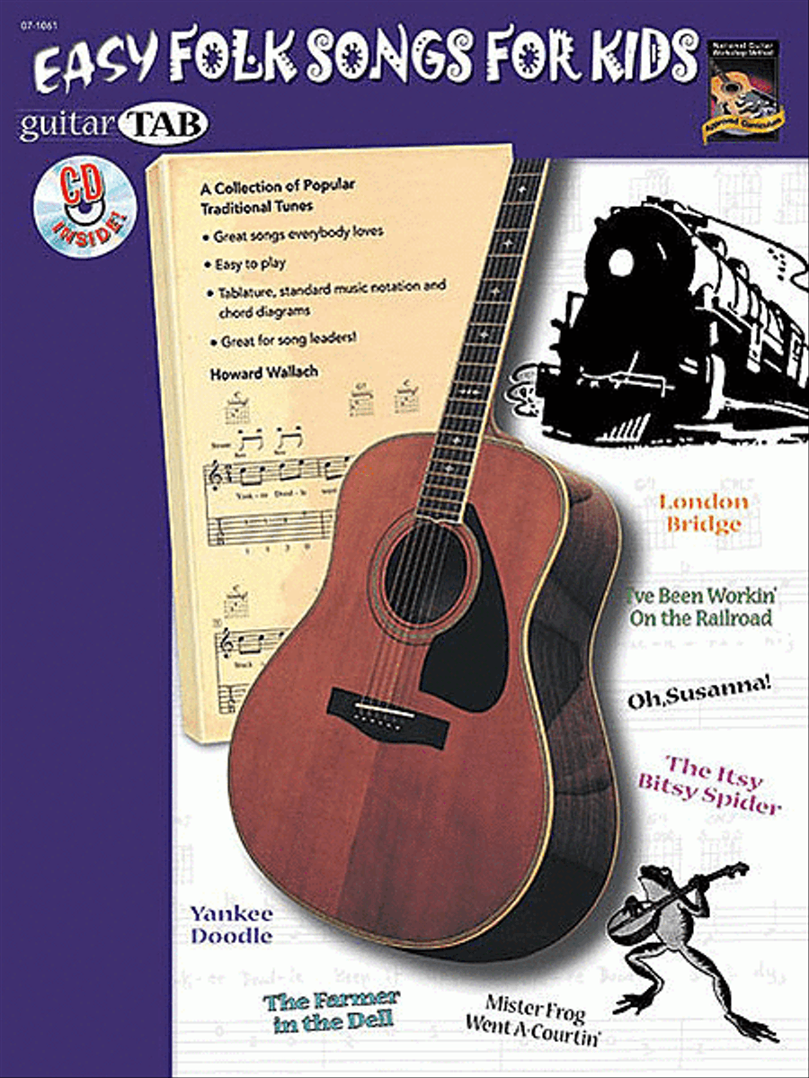 Guitar Tab: Easy Folk Songs For Kids (Book & Cd) Acoustic Guitar scores gallery preview page 1