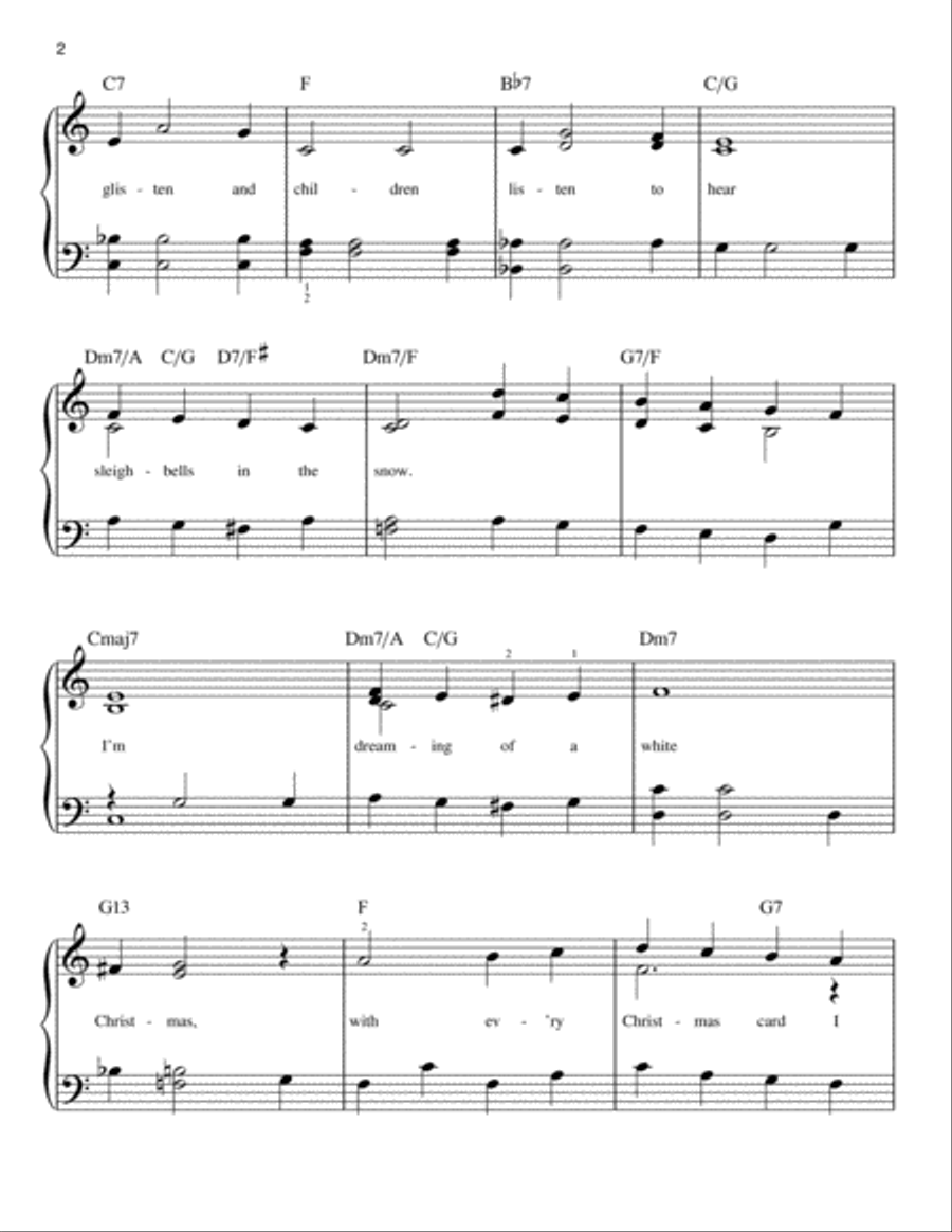 White Christmas White Christmas Easy Piano scores gallery preview page 2