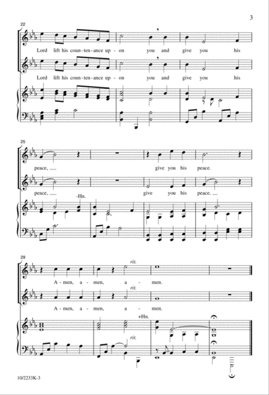 The Lord Bless and Keep You Unison Choir scores gallery preview page 3