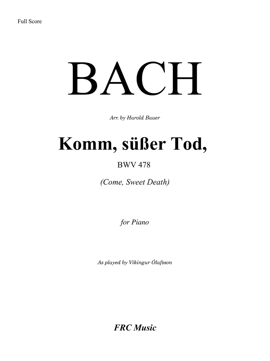 Komm, süßer Tod (Come, Sweet Death) BWV 478 as played by Víkingur Ólafsson Piano Method scores gallery preview page 2