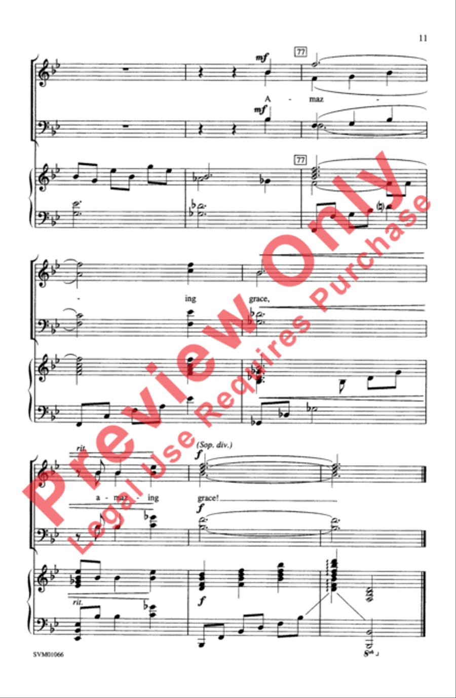 Amazing Grace Amazing Grace 4-Part scores gallery preview page 11