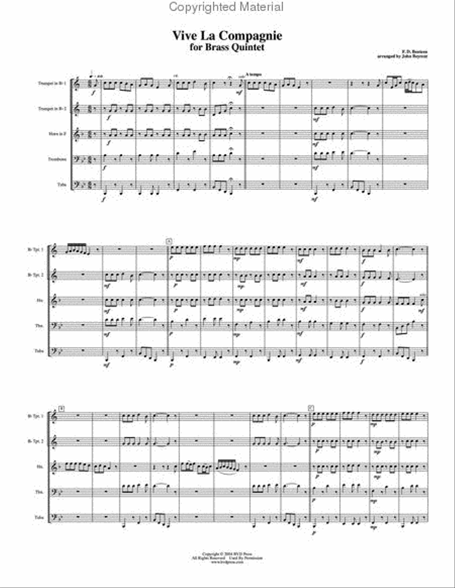 Vive La Compagnie Brass Quintet scores gallery preview page 2