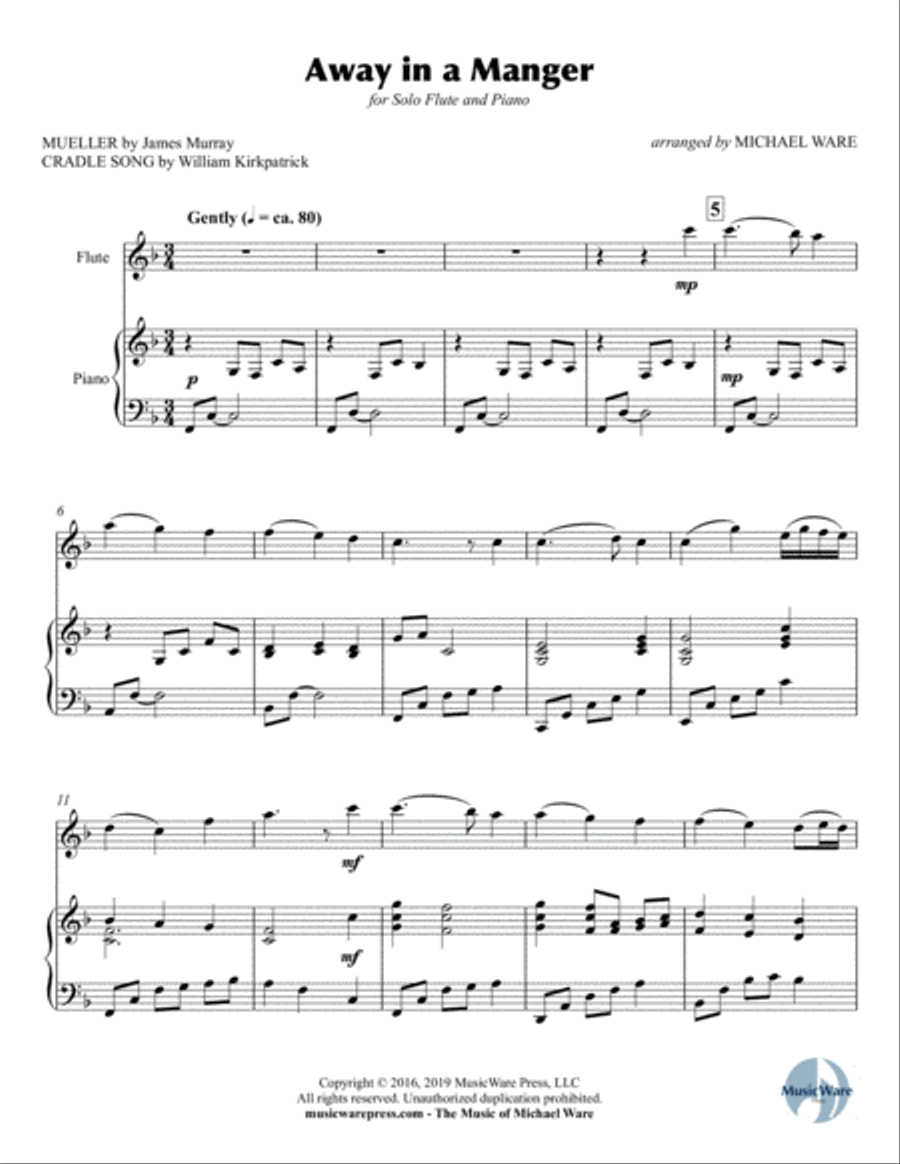Away in a Manger (Flute) Flute Solo scores gallery preview page 2