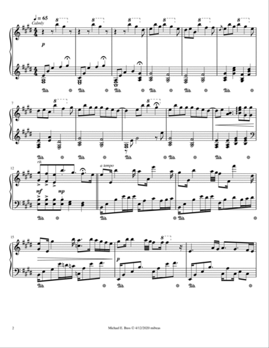 Morning Sun - piano solo Piano Solo scores gallery preview page 2