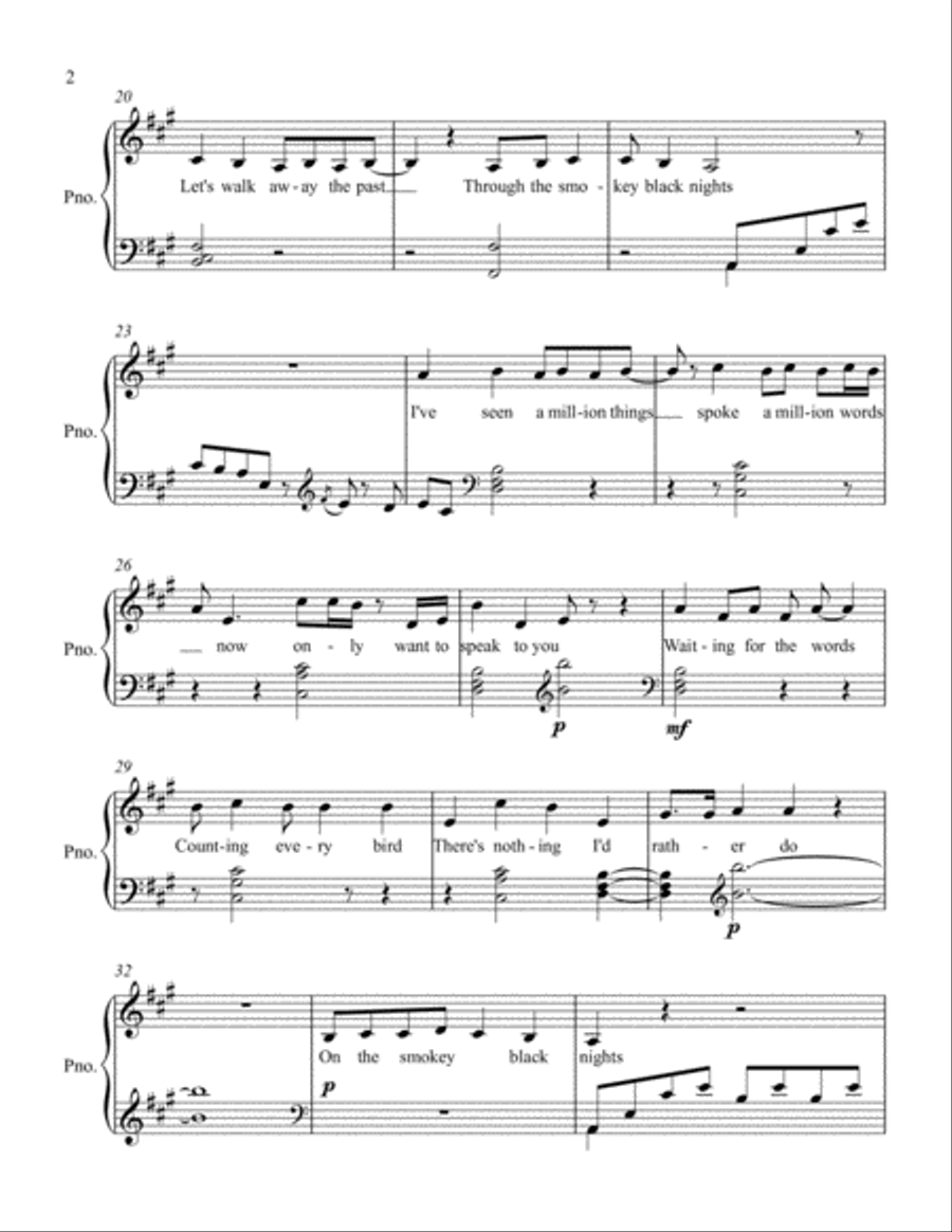 Smokey Black Nights Smokey Black Nights Voice scores gallery preview page 2
