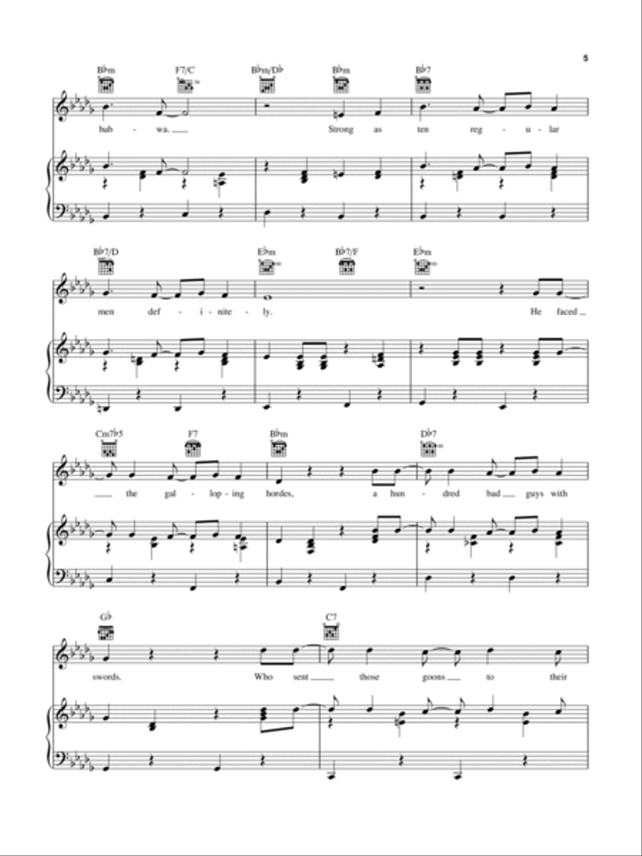 Prince Ali (from Aladdin) Piano, Vocal, Guitar scores gallery preview page 5
