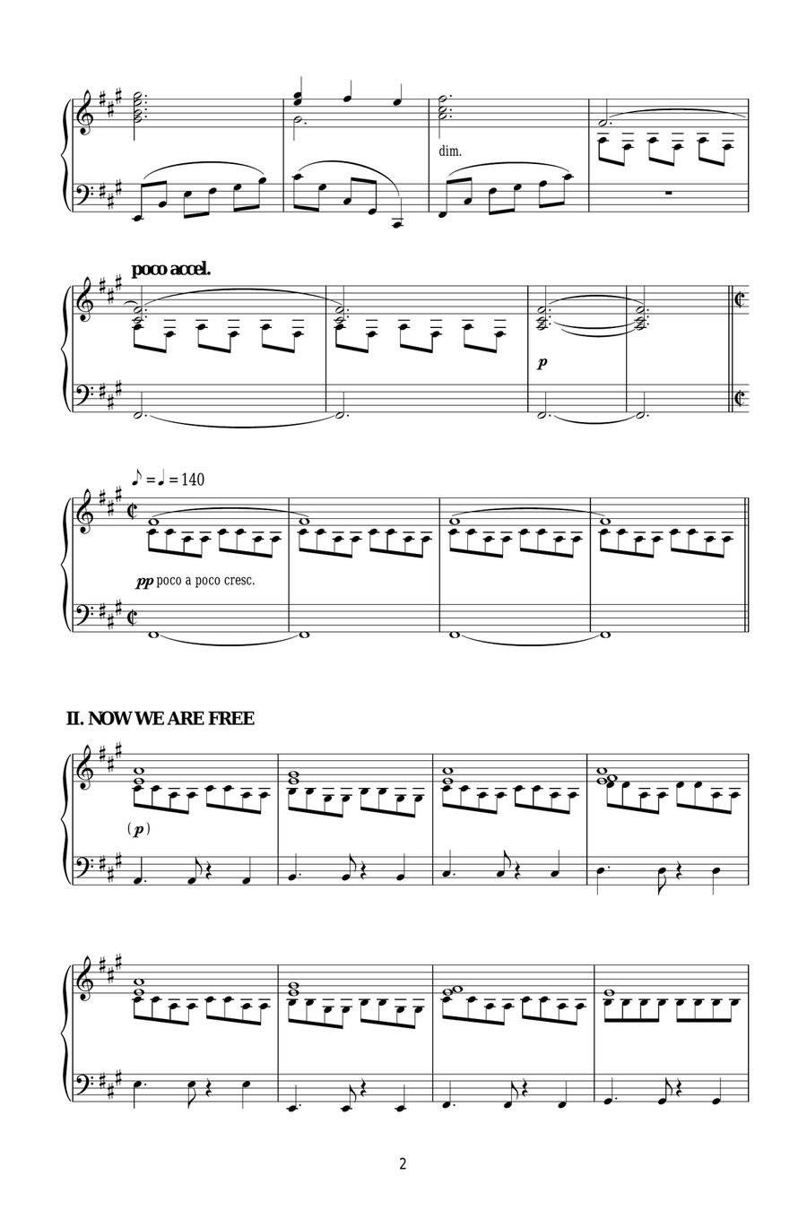 Honor Him/Now We Are Free (from Gladiator) Piano Solo scores gallery preview page 2