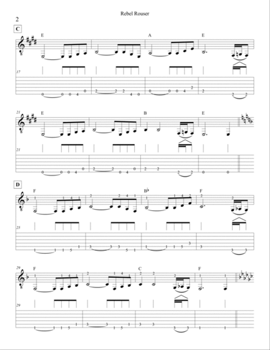 Rebel 'rouser Guitar Tablature scores gallery preview page 2