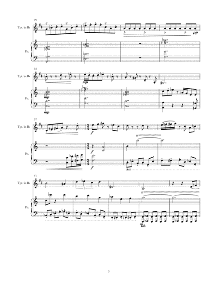 Rhetorical Flirt For piano and trumpet Trumpet Duet scores gallery preview page 3