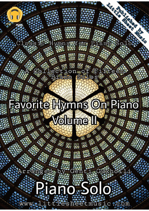 Book cover for Favorite Hymns On Piano (Volume II) - A Collection of Fifteen Piano Solos