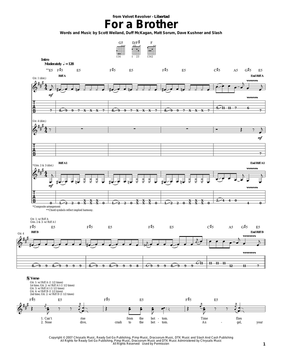 For A Brother Acoustic Guitar scores gallery preview page 1