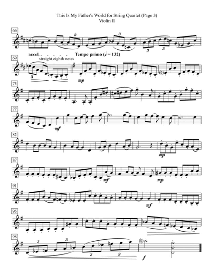 This Is My Father's World for String Quartet String Quartet scores gallery preview page 6