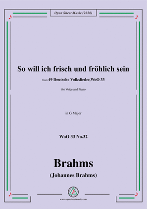Brahms-Wo will ich frisch und fröhlich sein,WoO 33 No.32,in G Major,for Voice&Piano