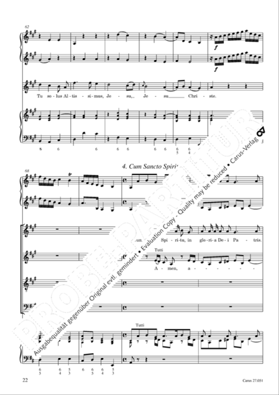 Missa in A Major 4-Part scores gallery preview page 23