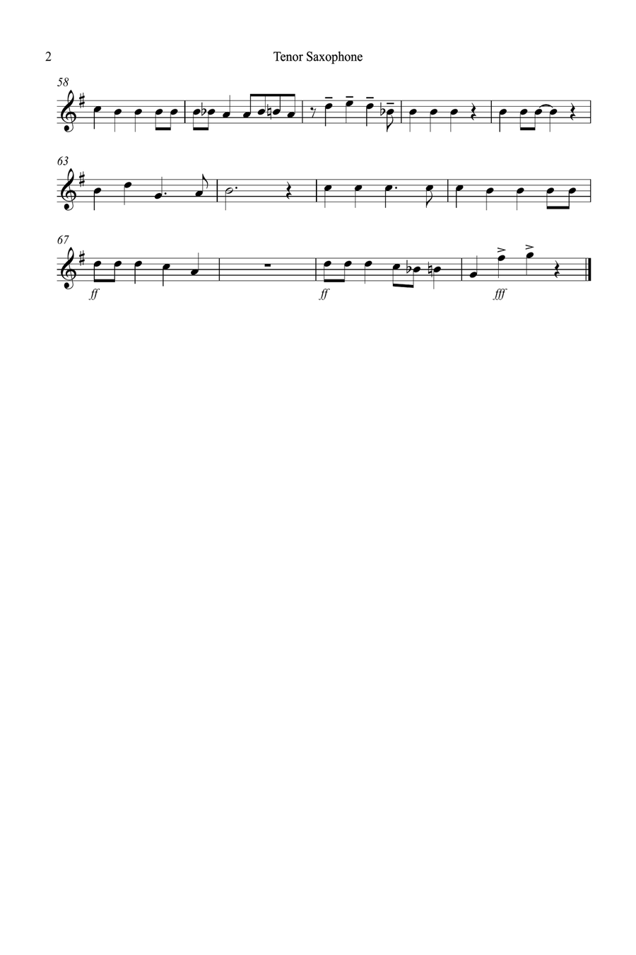 Jingle Bells (Jazzy Style!) for Tenor Saxophone and Viola Duet Tenor Saxophone scores gallery preview page 5
