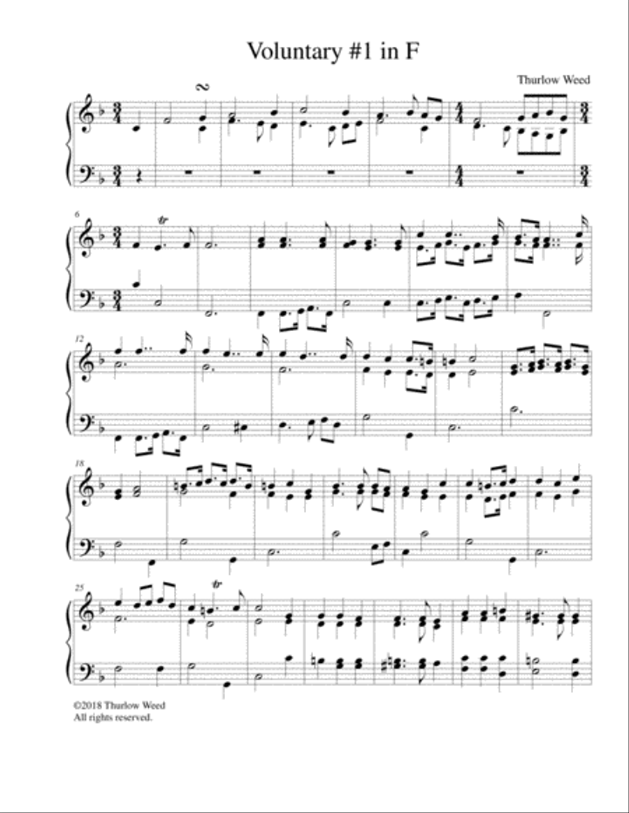 Voluntary #1 in F Organ Solo scores gallery preview page 1