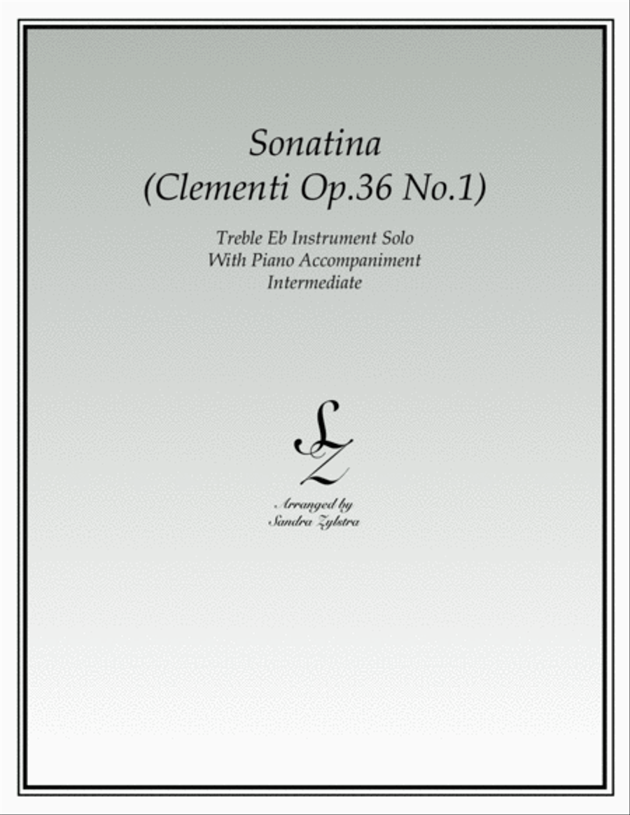 Sonatina-Clementi (Op. 36, No. 1) (treble Eb instrument solo) Alto Saxophone scores gallery preview page 1