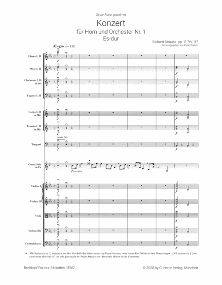 Horn Concerto No. 1 in E flat major Op. 11 TrV 117