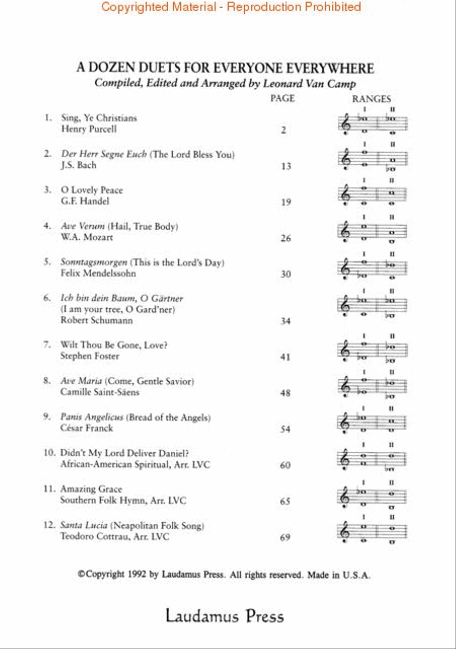 A Dozen Duets – Vocal Duets Vocal Duet scores gallery preview page 2
