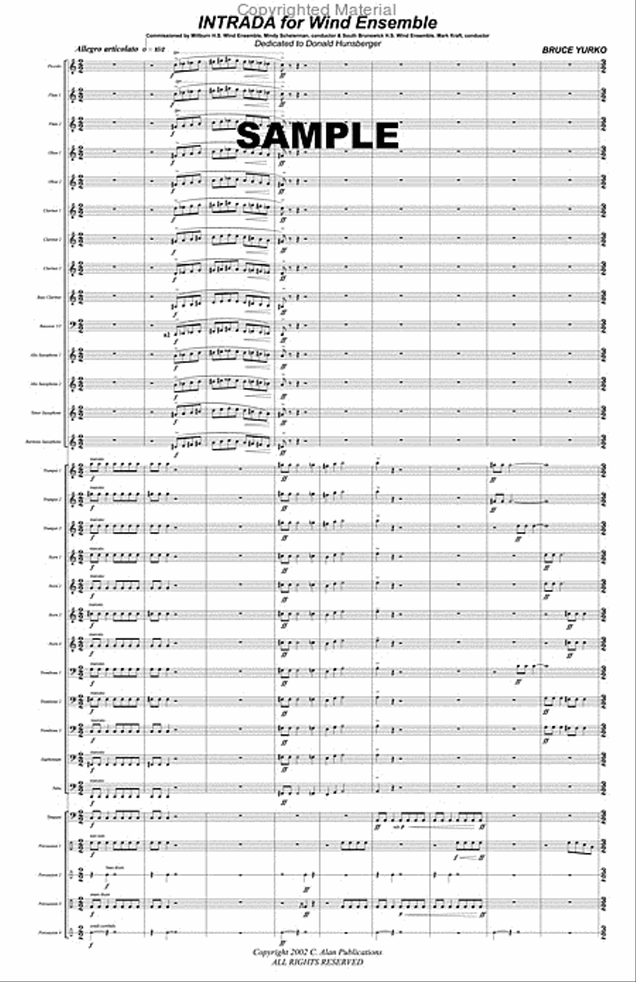Intrada for Wind Ensemble Concert Band scores gallery preview page 2