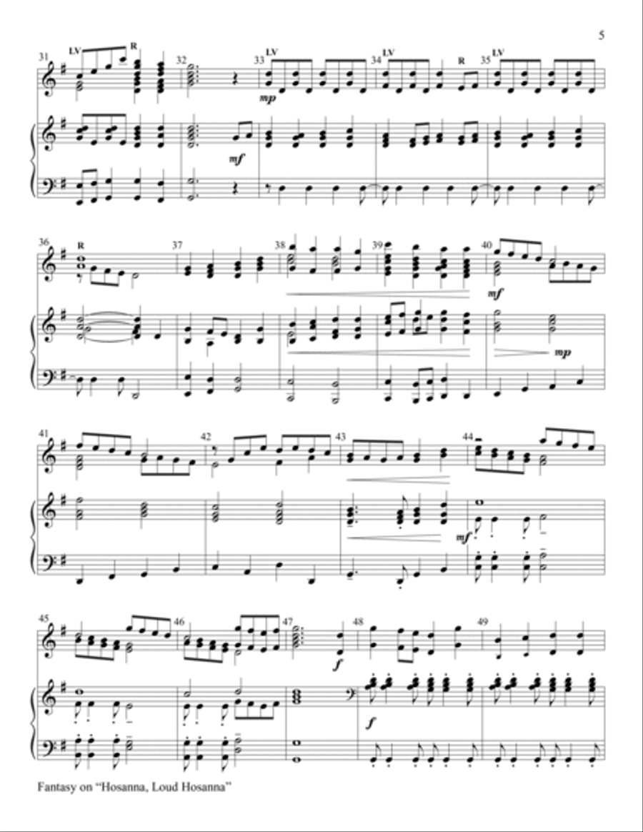 Fantasy on Hosanna, Loud Hosanna 3-Octaves scores gallery preview page 5