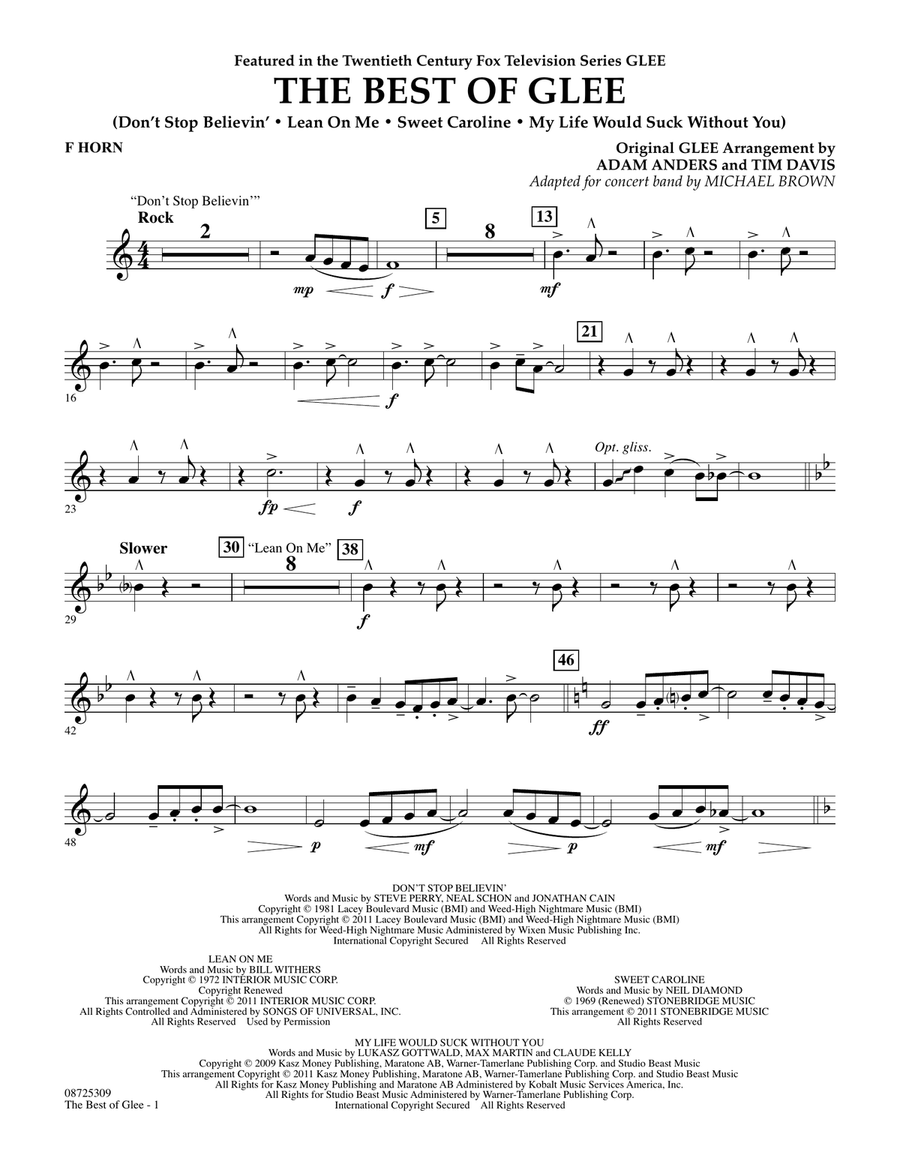 The Best Of Glee - F Horn