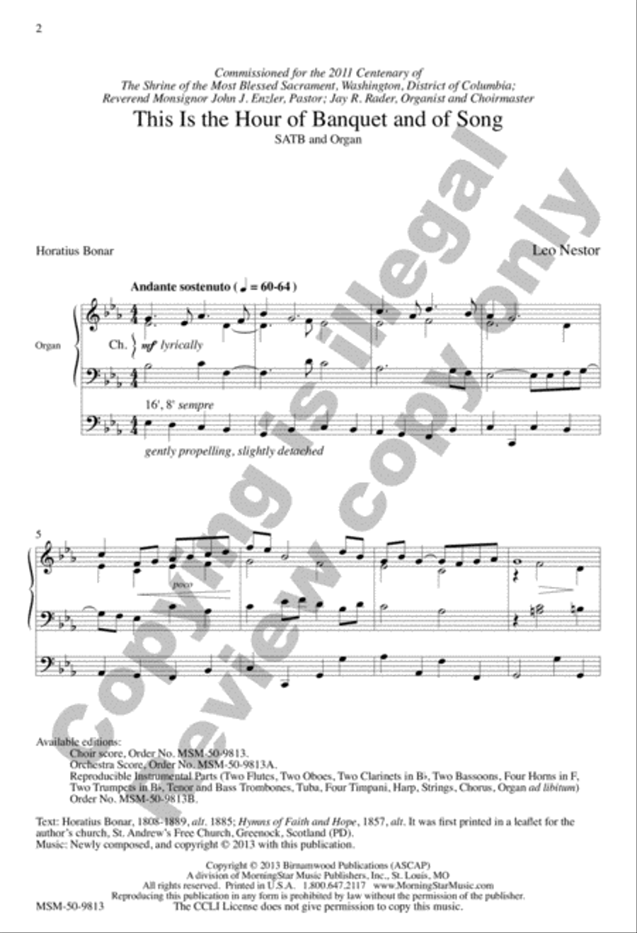 This Is the Hour of Banquet and of Song 4-Part scores gallery preview page 2