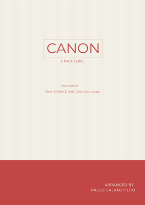 Book cover for CANON IN D – STRING QUINTET