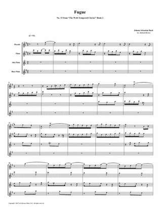 Fugue 15 from Well-Tempered Clavier, Book 2 (Flute Quartet)