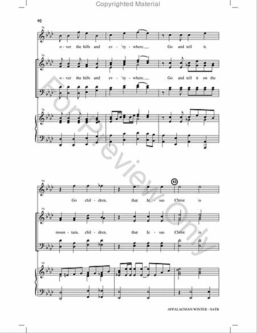 Appalachian Winter Choir scores gallery preview page 91