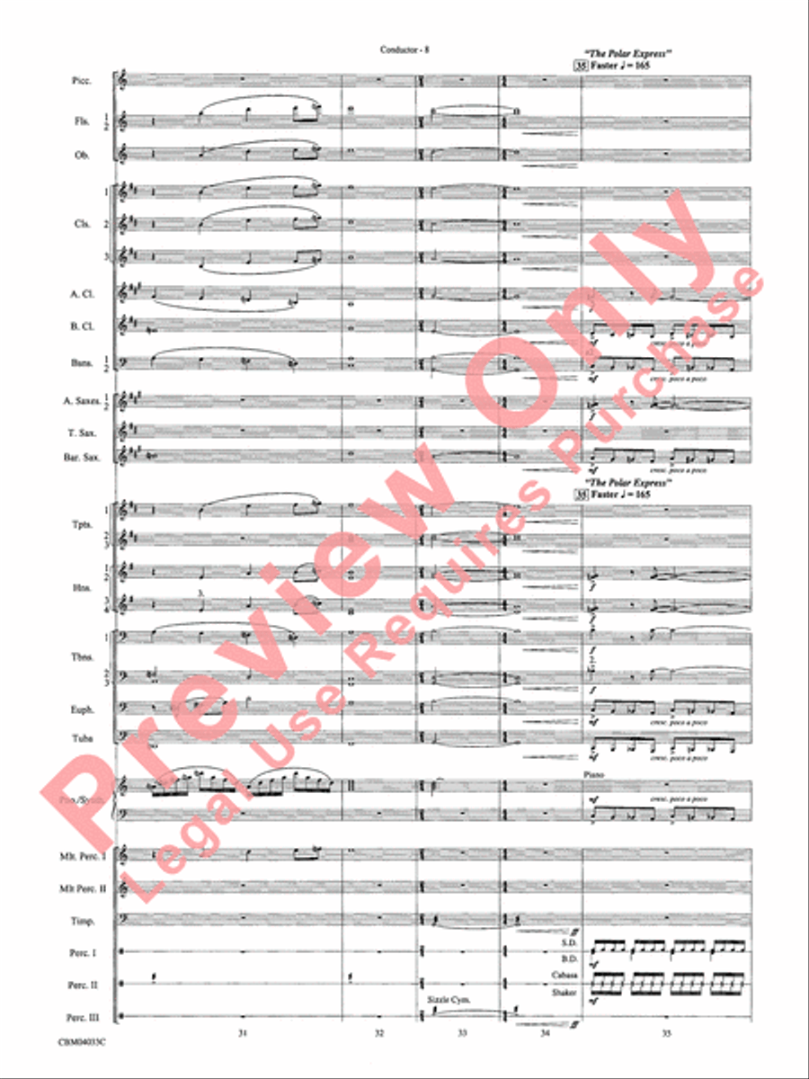 The Polar Express, Concert Suite from Concert Band scores gallery preview page 10
