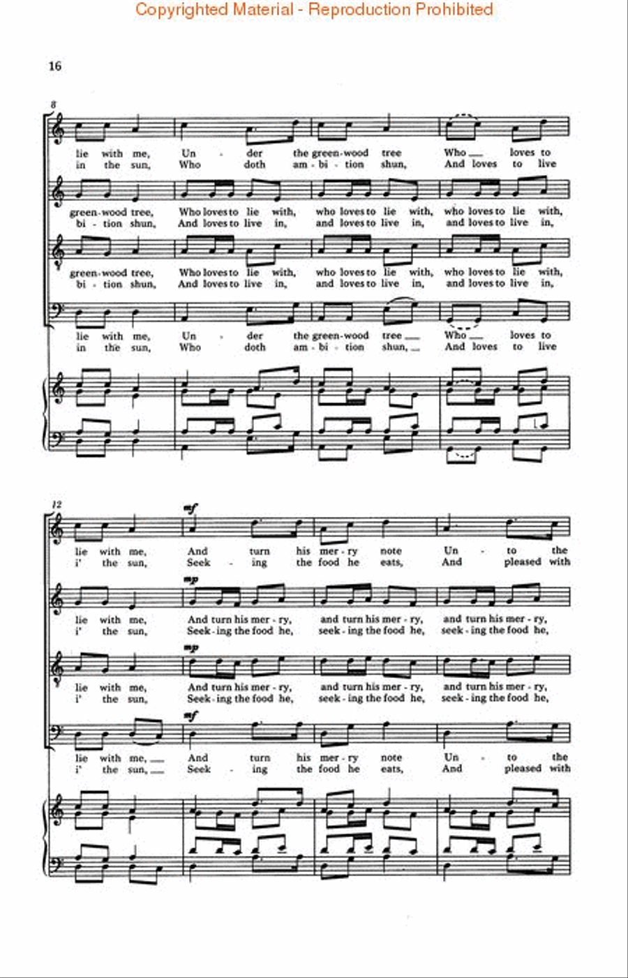 Shakespeare Songs, Book II 4-Part scores gallery preview page 3