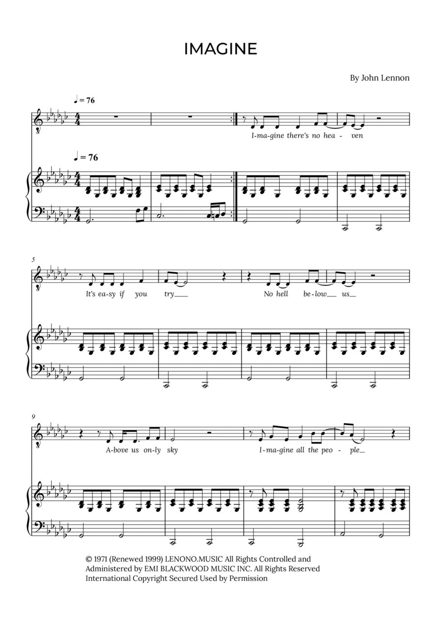 Imagine Imagine Tenor Voice scores gallery preview page 1
