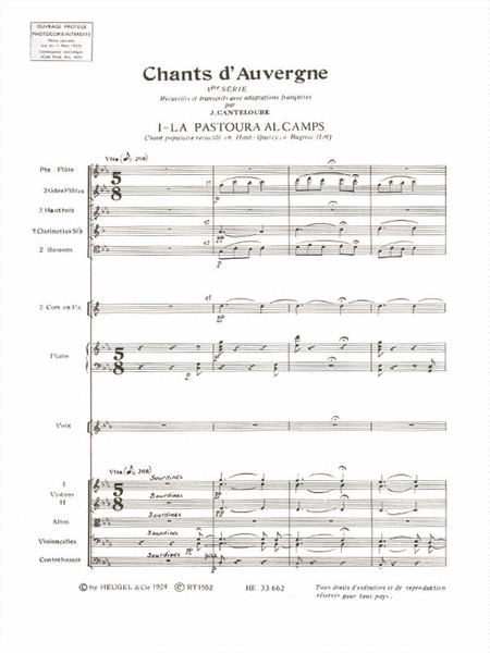 Chants D'auvergne Vol.1 (voice & Orchestra)