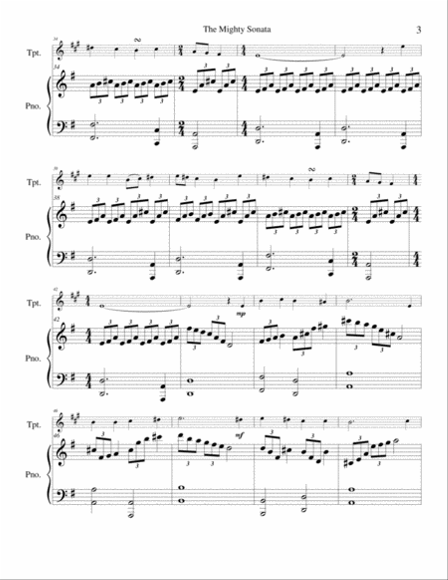 (I Sing The Mighty Power Of God & A Mighty Fortress Is Our God) The Mighty Sonata - Trumpet Trumpet Solo scores gallery preview page 4