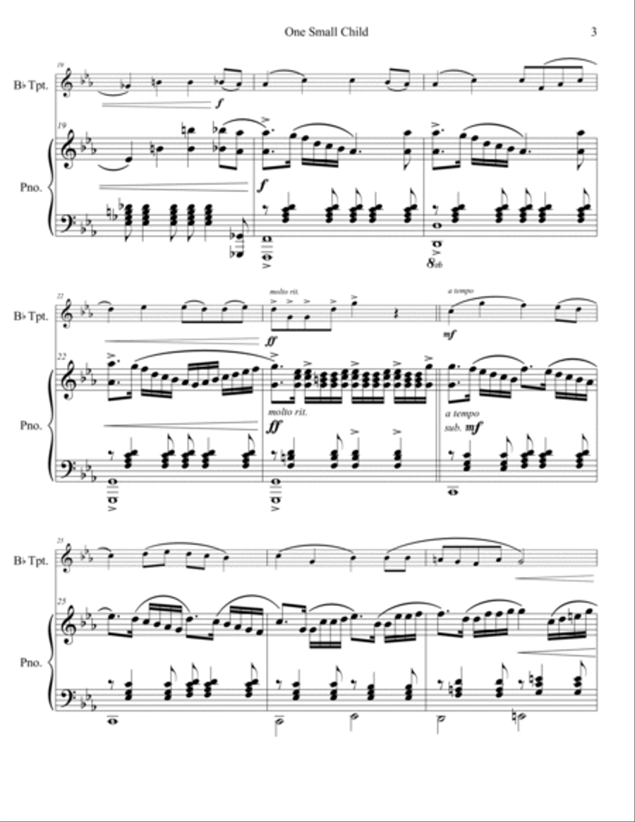 One Small Child Trumpet Solo scores gallery preview page 4