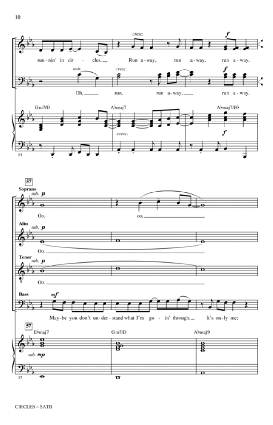 Circles (arr. Jack Zaino) 4-Part scores gallery preview page 8