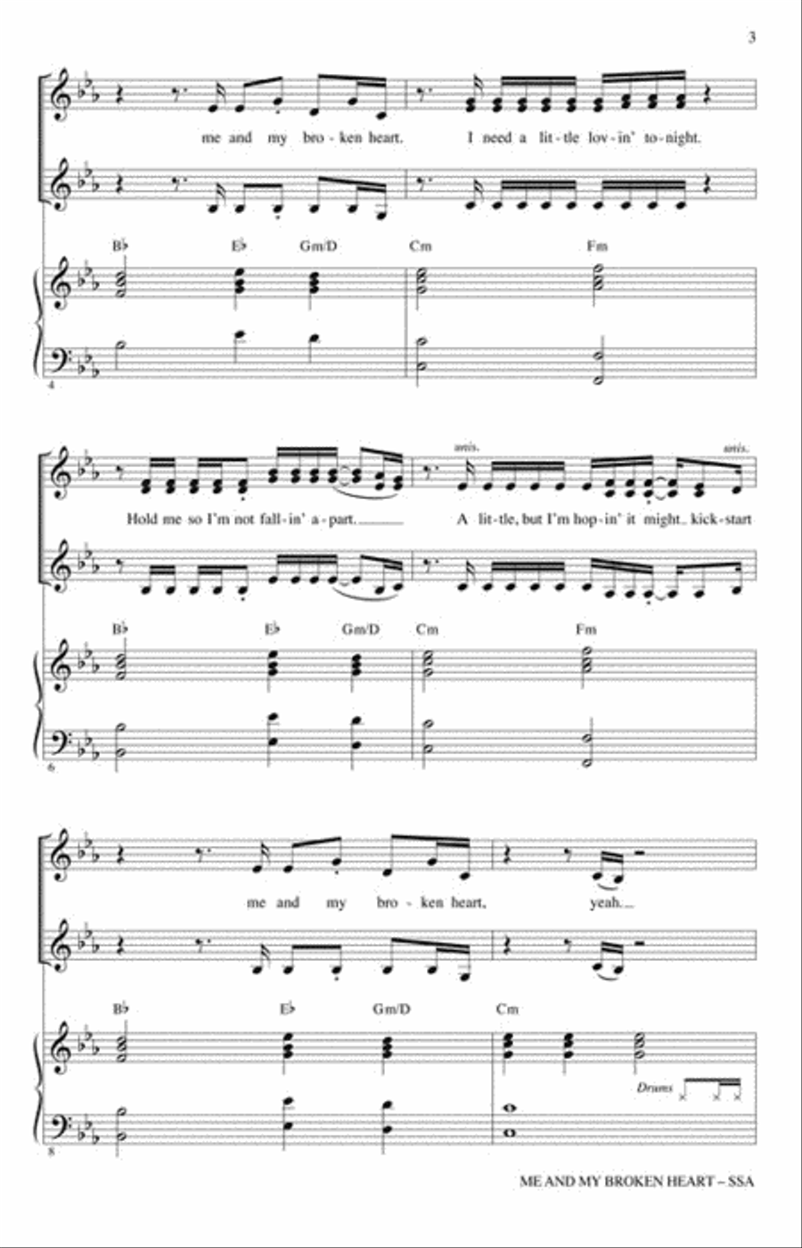 Me and My Broken Heart Me and My Broken Heart SSA scores gallery preview page 3
