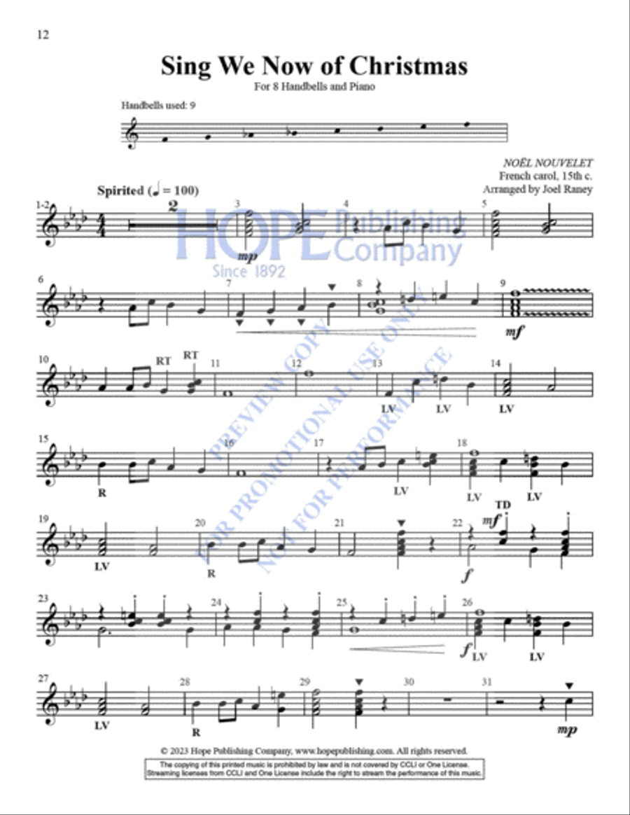 Small-ER But Mighty, Vol. 6, Settings for 8 Bells with Piano for Christmas Handbell Choir scores gallery preview page 13