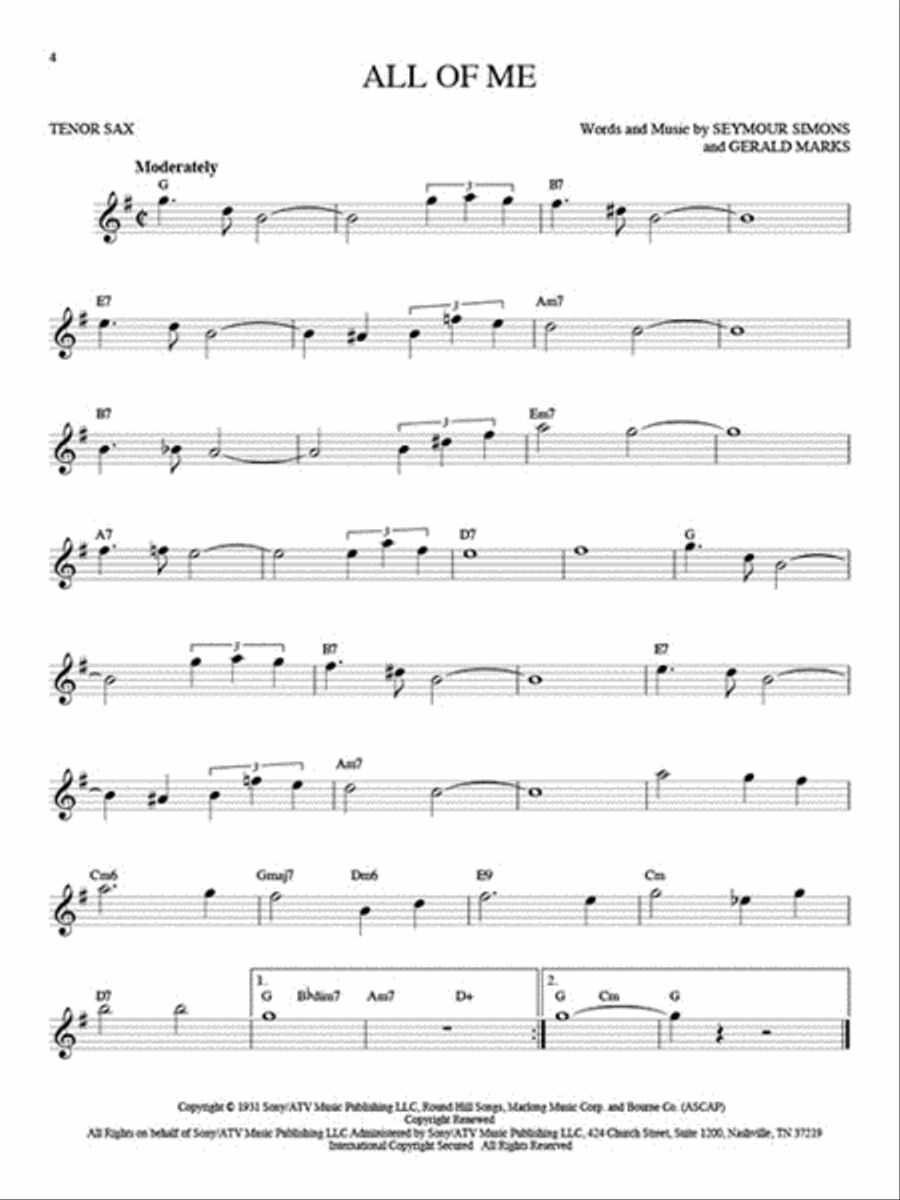 101 Jazz Songs for Tenor Sax by Various Tenor Saxophone Sheet Music Sheet Music Plus
