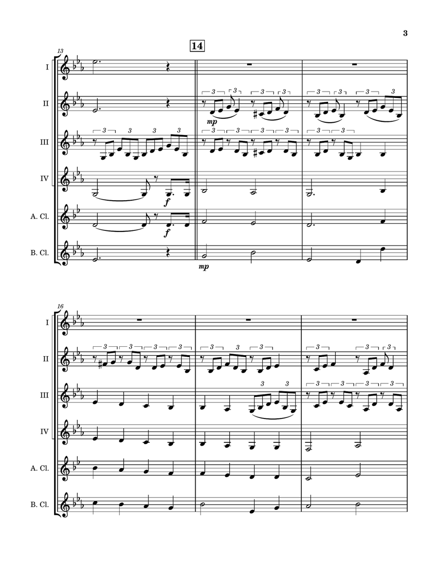 Cantique de Jean Racine Cantique de Jean Racine Clarinet Quintet scores gallery preview page 4