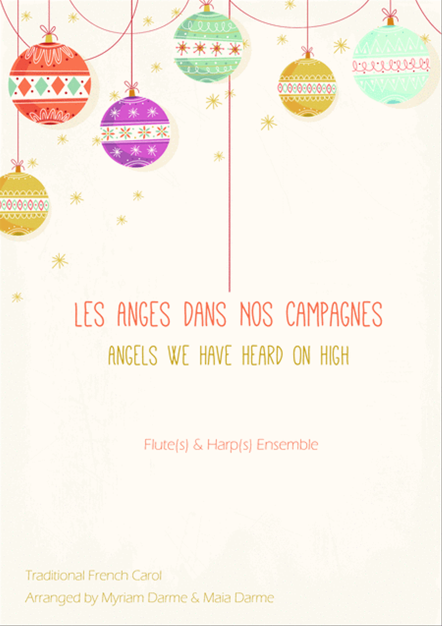 Les anges dans nos campagnes (Angels We Have Heard on High) - Flute(s) and Harp(s) Flute scores gallery preview page 1