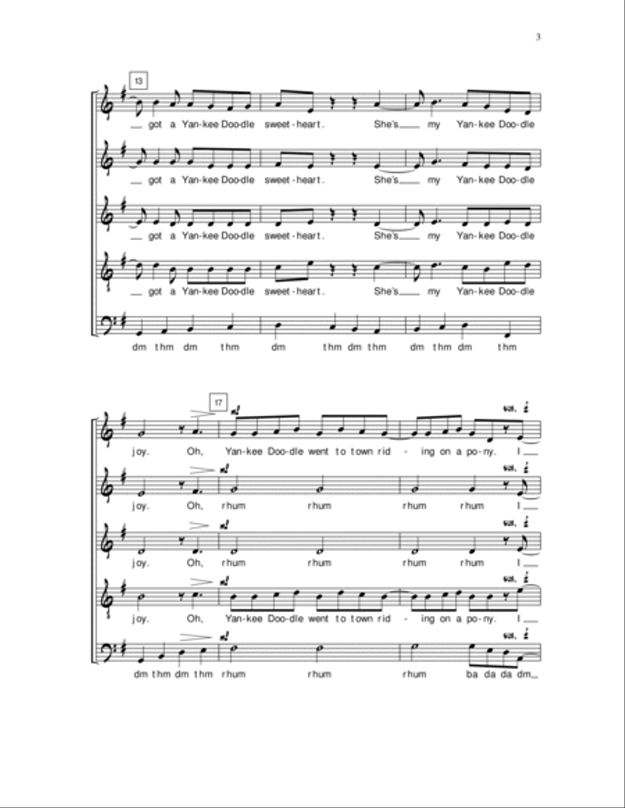 Yankee Doodle SSATB scores gallery preview page 3