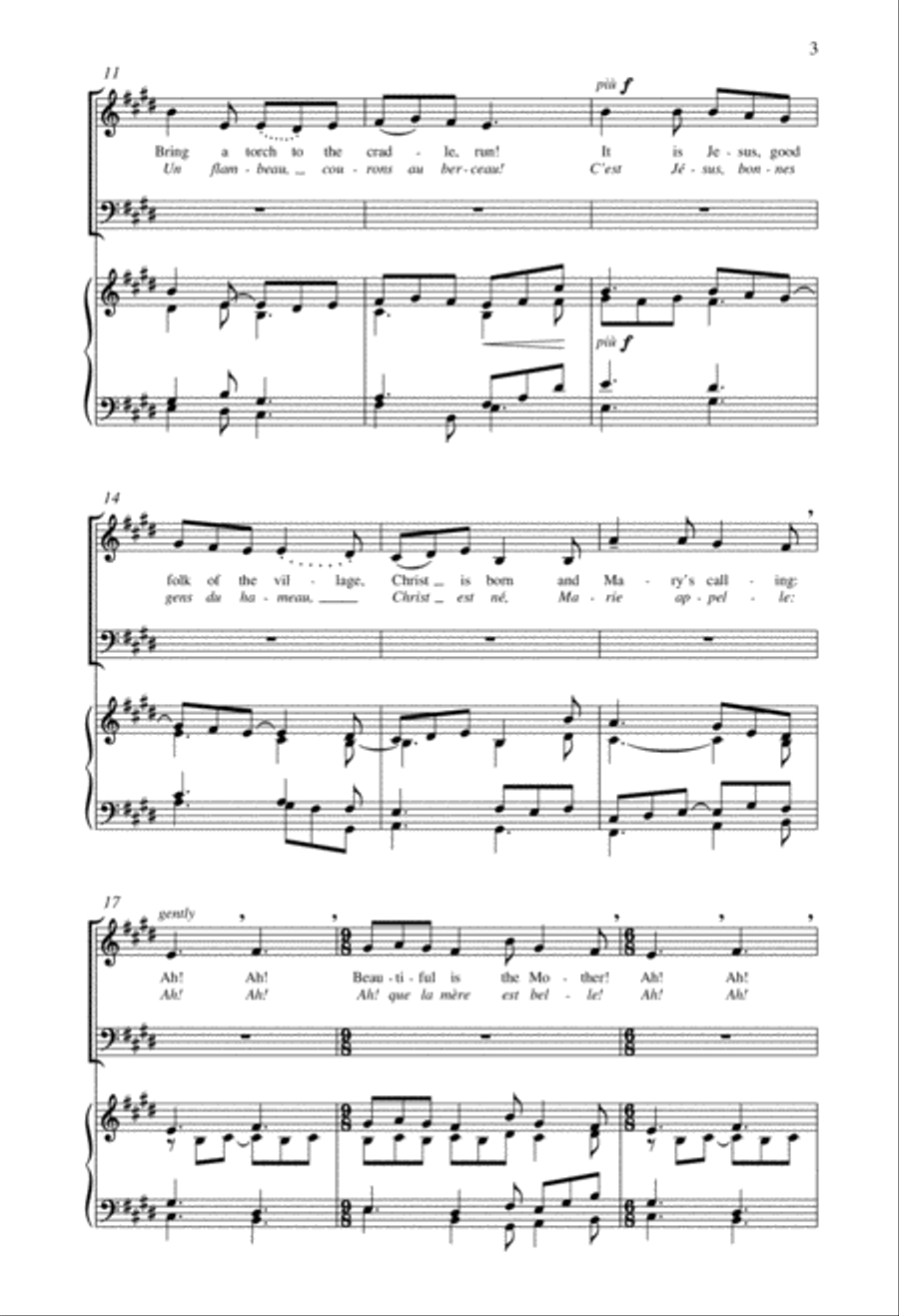 Bring a Torch, Jeannette, Isabella 3-Part scores gallery preview page 3